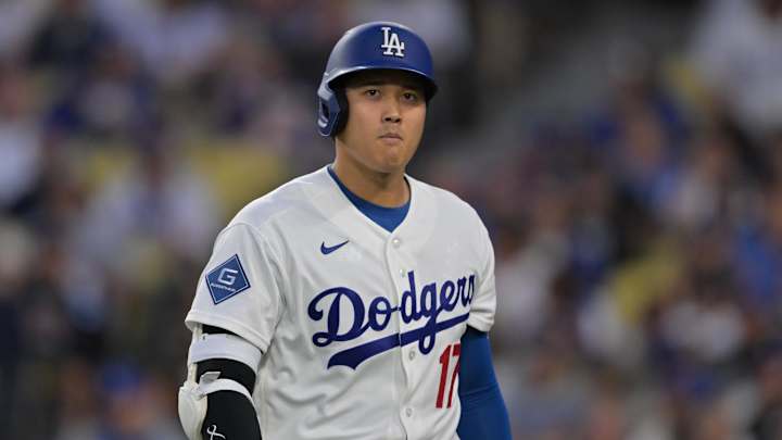 Ohtani trong khu vực thi đấu của Dodgers