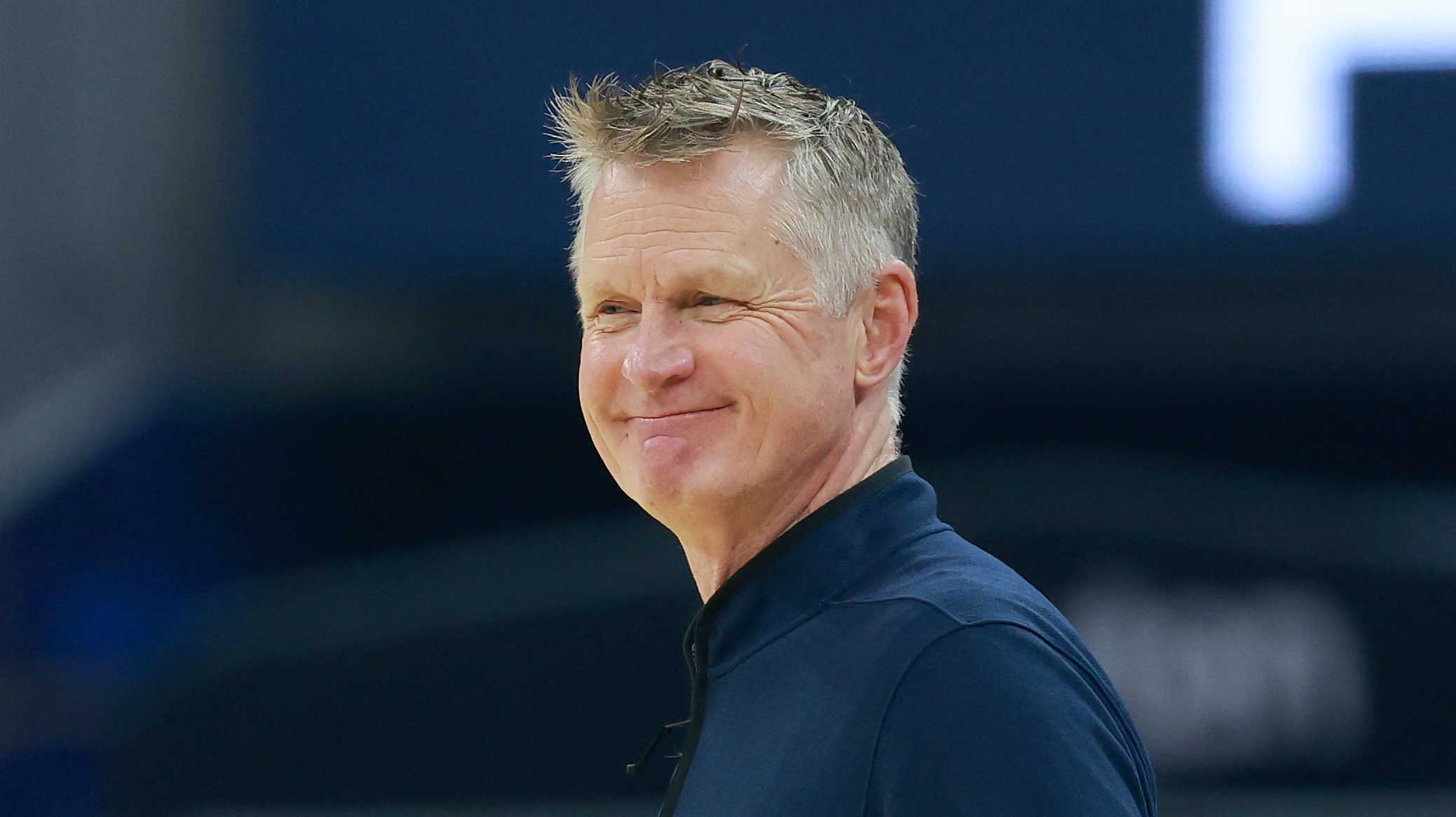 Steve Kerr directing his Golden State Warriors players during a game in March 2026